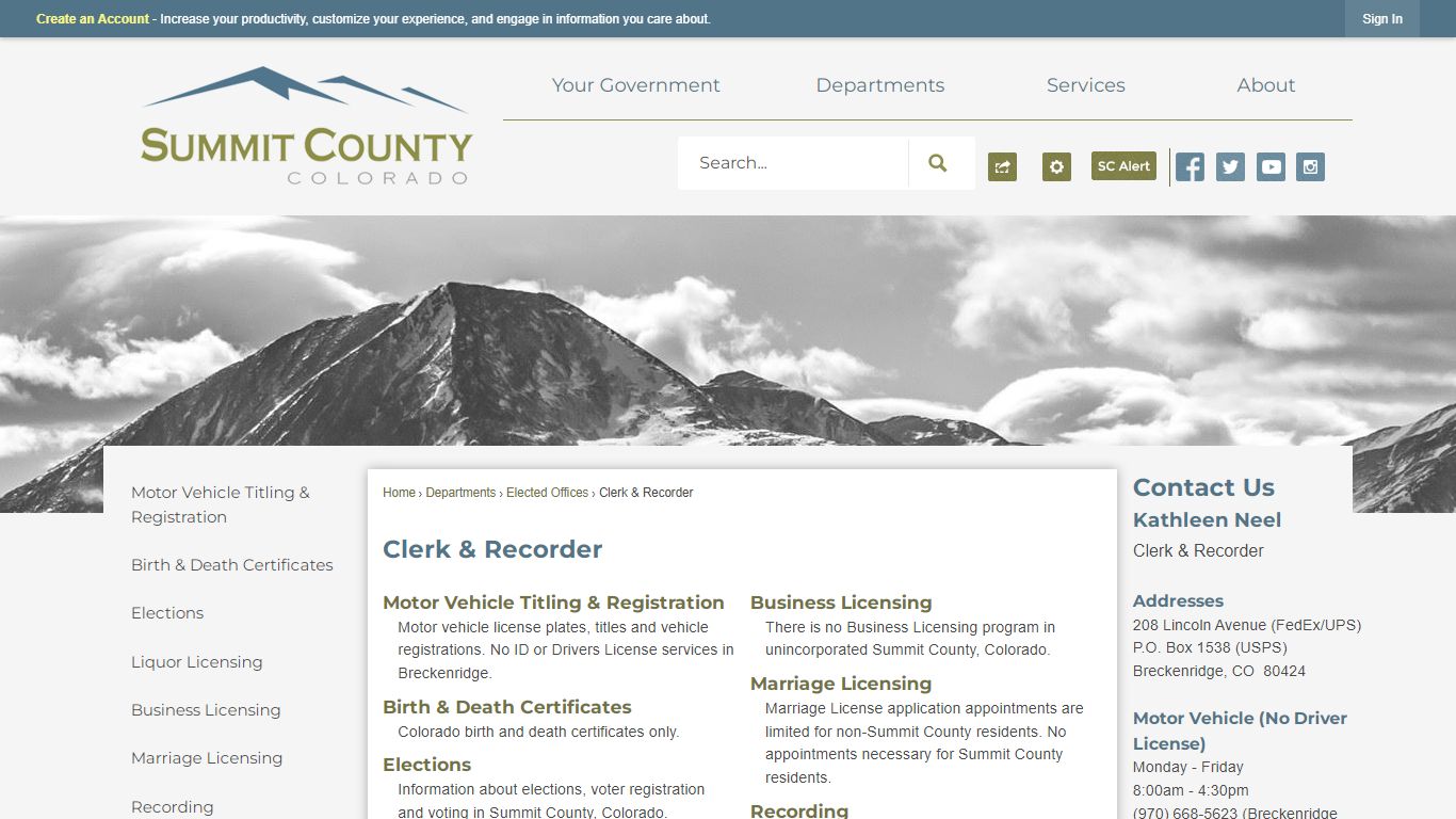 Clerk & Recorder | Summit County, CO - Official Website