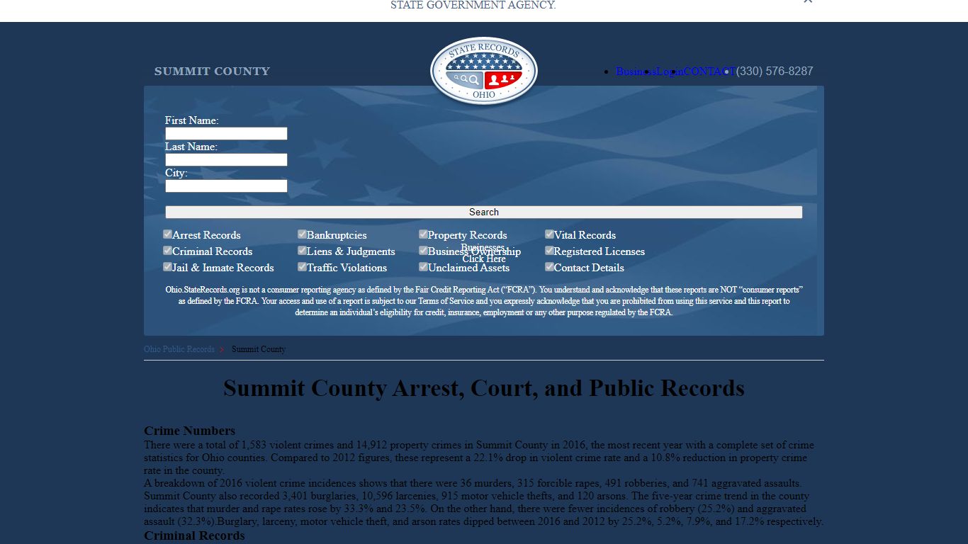 Summit County Arrest, Court, and Public Records